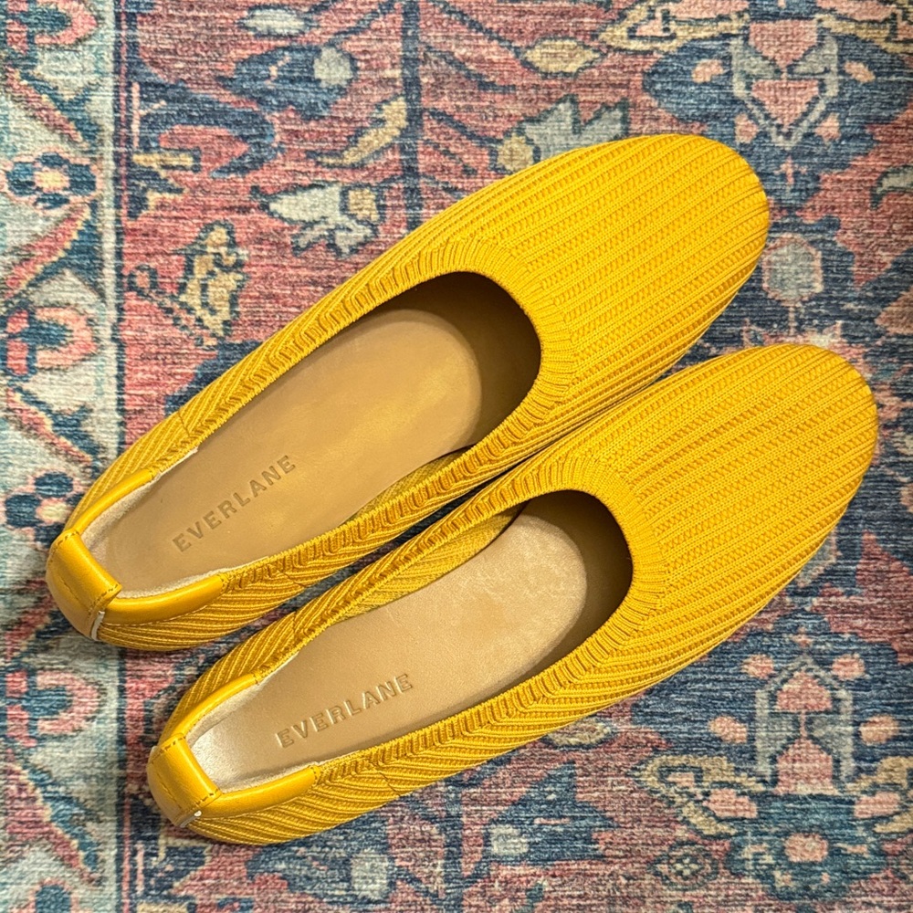 Everlane Mustard Yellow Knit Ballet Flats - Picture 3 of 7